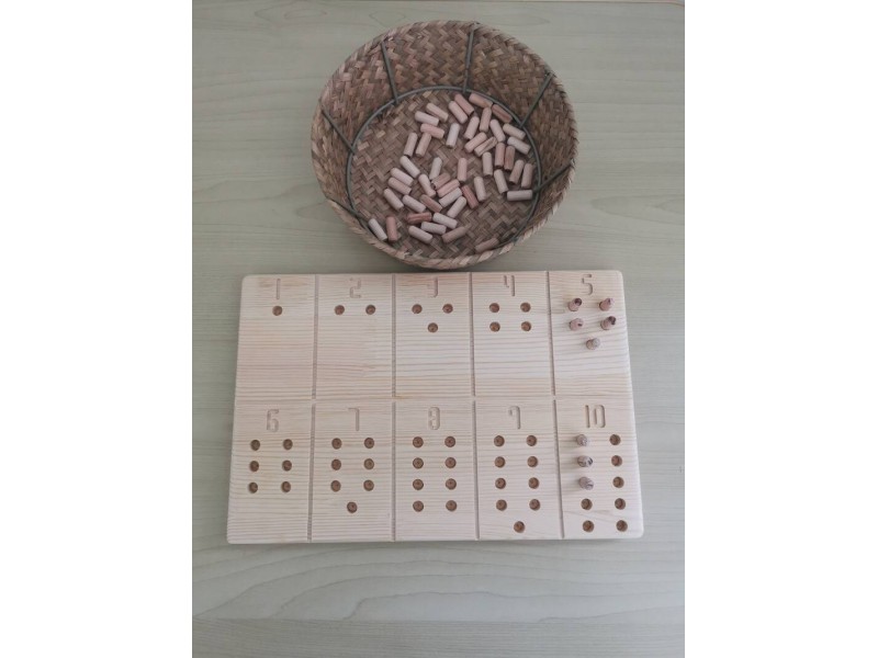 Wooden double sided counting and writing board