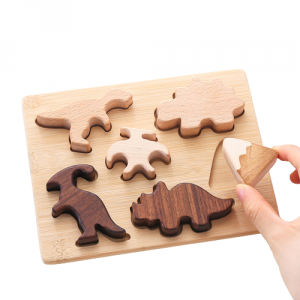 Wooden chunky dinosaur puzzle 6pcs